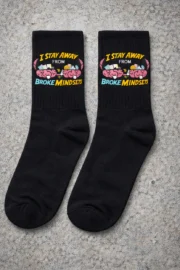 I Stay Away From Broke Mindset” Motivational Crew Socks - Image 2