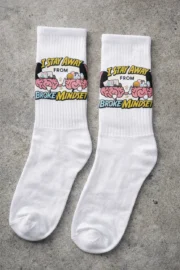 I Stay Away From Broke Mindset” Motivational Crew Socks