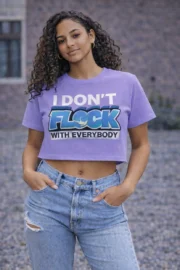 Women’s Pink I Don’t Flock With Everybody Crop Top - Image 4