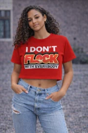Women’s Pink I Don’t Flock With Everybody Crop Top - Image 2