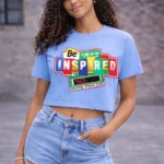 Be Inspired HOE Helping Others Excel Women’s Cropped Graphic T-Shirt