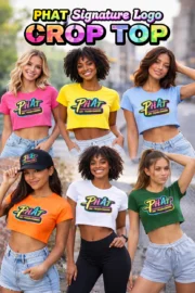 PHAT Signature Logo Crop Top – Women’s Premium Streetwear Tee
