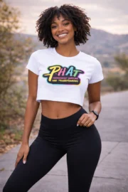 PHAT Signature Logo Crop Top – Women’s Premium Streetwear Tee - Image 2